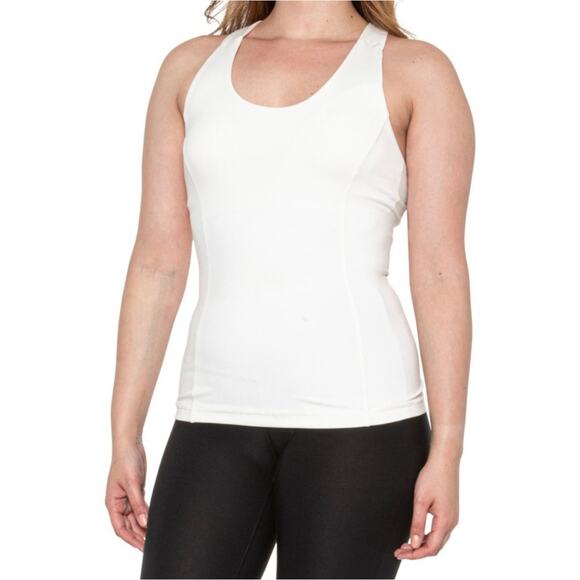 Eddie Bauer Women's Horizon Tank Size XL Ivory Built In Bra NWT - Picture 1 of 16